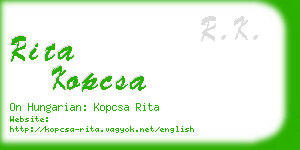 rita kopcsa business card